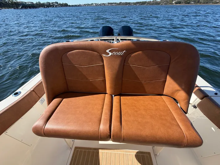  Yacht Photos Pics Scout 277 LXF 2026 boat seat on calm water.