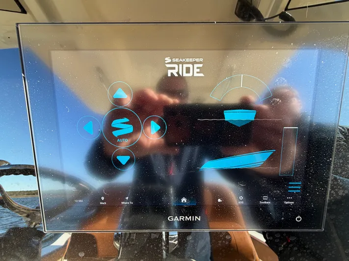 Yacht Photos Pics Garmin display on 2026 Scout 277 LXF with Seakeeper Ride.