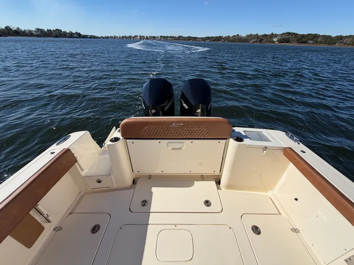  Yacht Photos Pics Aft view of 2026 Scout 277 LXF on open water.