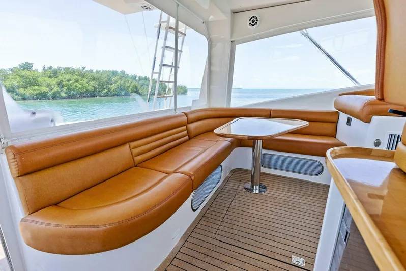  Yacht Photos Pics Luxurious interior of 2020 Calcutta 480 Catamaran with leather seating and scenic view.