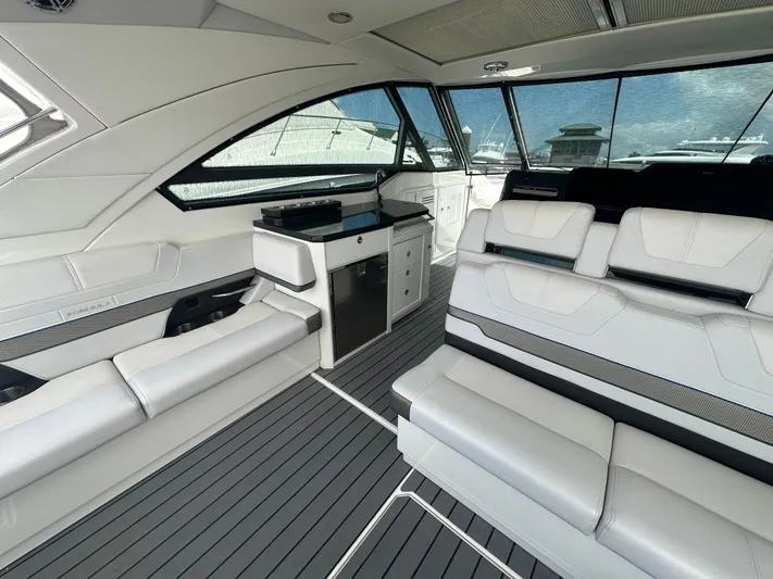  Yacht Photos Pics 2021 Formula 400 Super Sport Crossover interior with sleek seating and modern design.