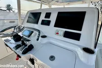 2023 Intrepid 41 Valor helm with advanced navigation and control systems.