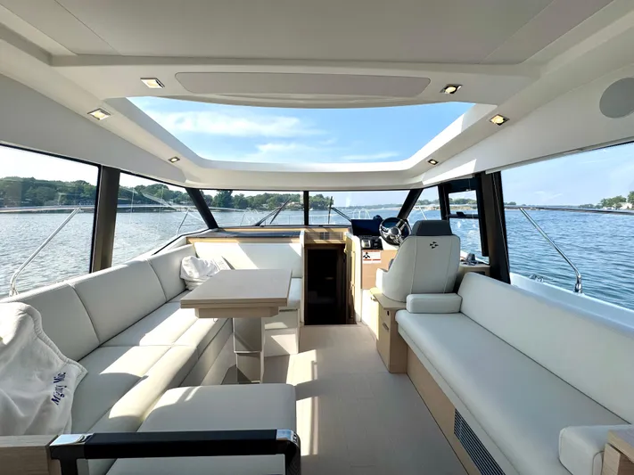 Mighty Mic Yacht Photos Pics Salon Looking Forward w/ Sun Roof Open