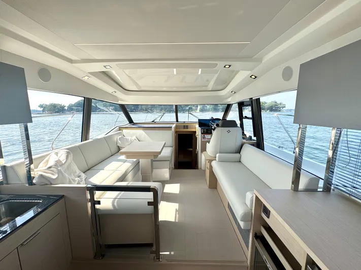 Mighty Mic Yacht Photos Pics Salon Looking Forward w/ Sun Roof Closed