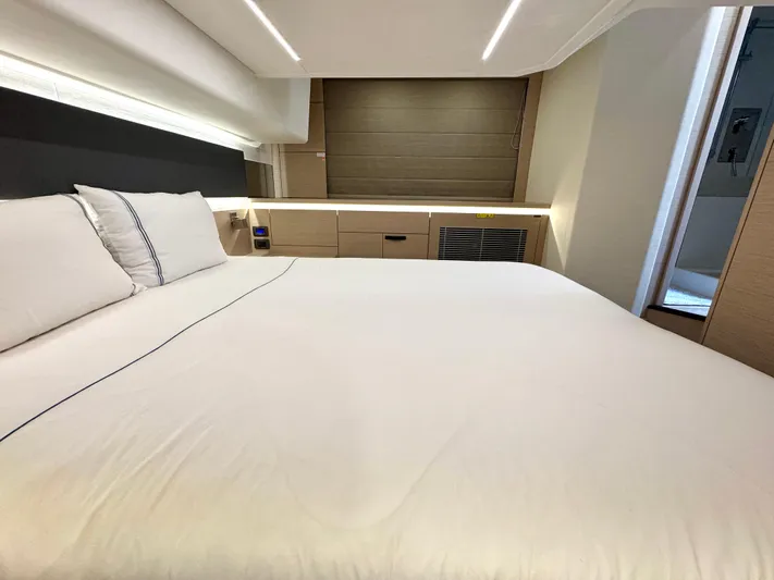 Mighty Mic Yacht Photos Pics Master StateRoom - Port Side - Blinds Closed