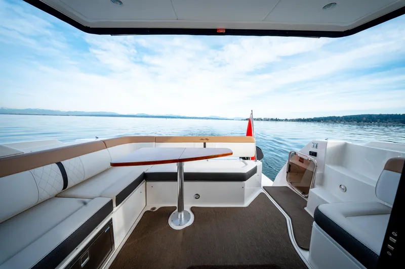  Yacht Photos Pics 2016 Sea Ray Sundancer 400 yacht interior with scenic ocean view.