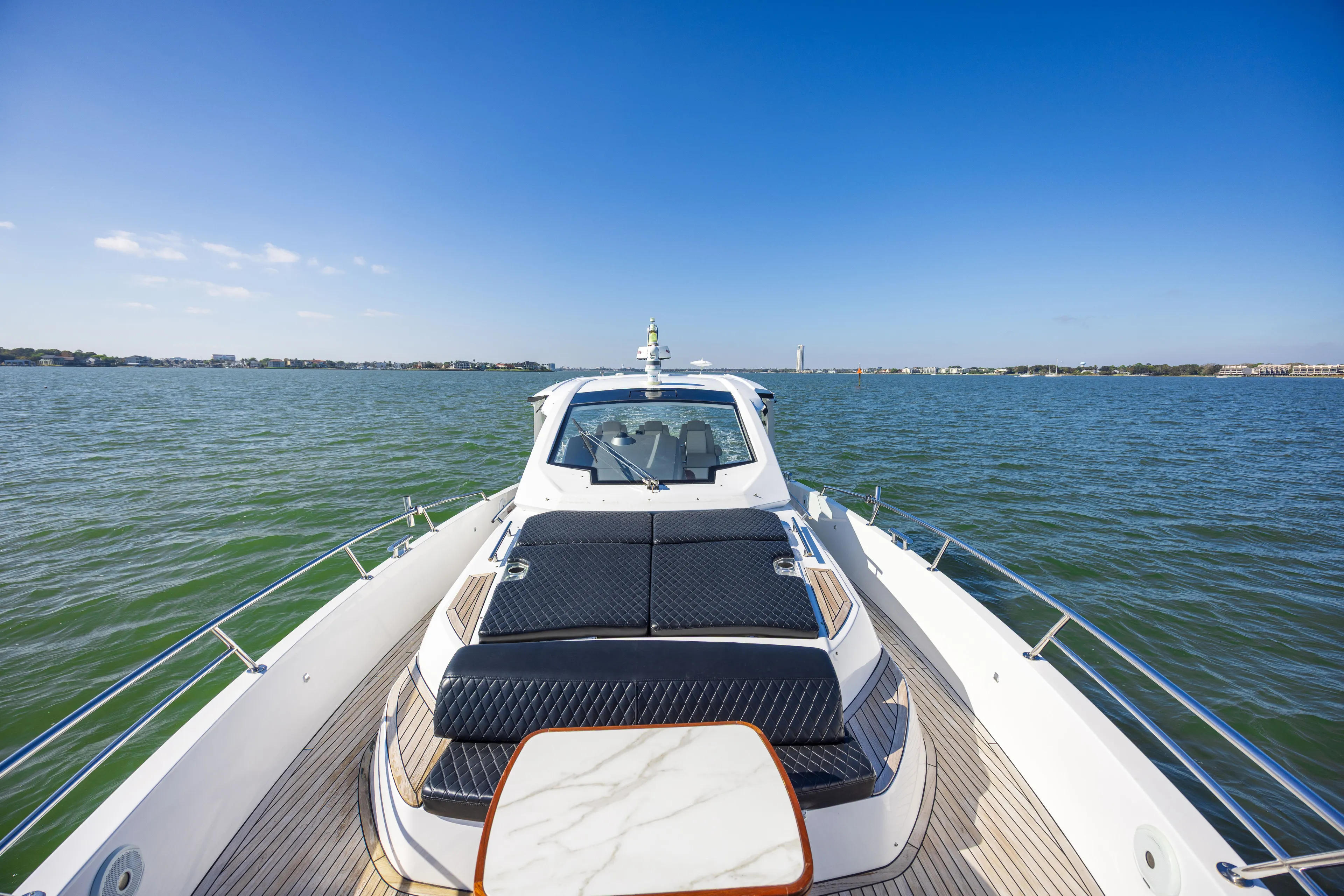  Yacht Photos Pics 2018 Azimut Verve 40 yacht cruising on open water.