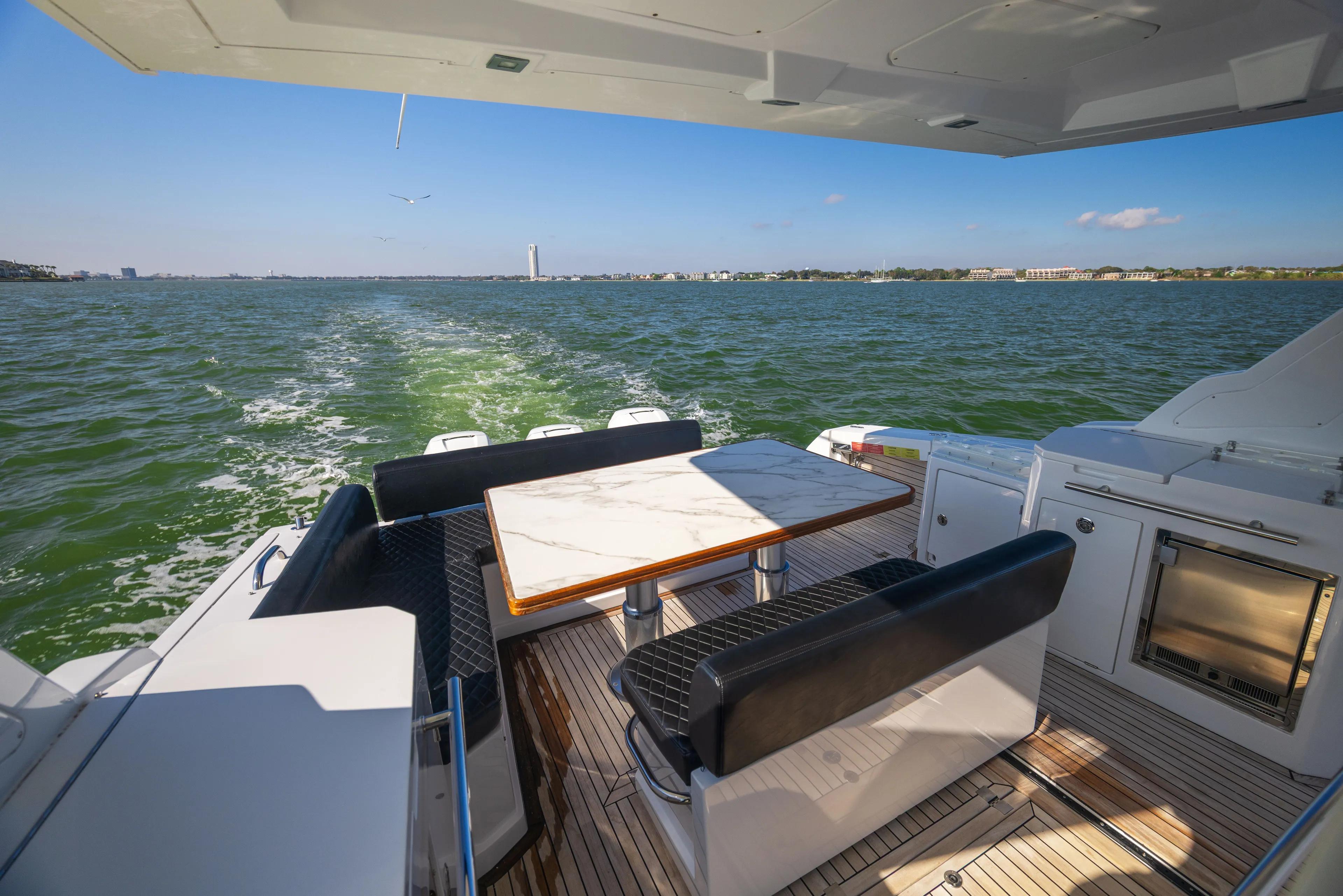  Yacht Photos Pics 2018 Azimut Verve 40 yacht with stylish deck and sea view.