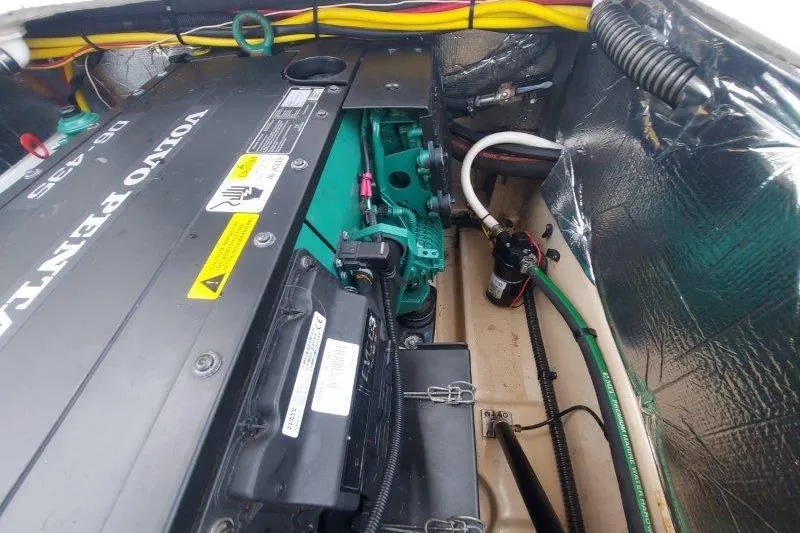 Miller Time Yacht Photos Pics Engine compartment of a 2018 Cutwater C-30 CB with Volvo Penta engine.