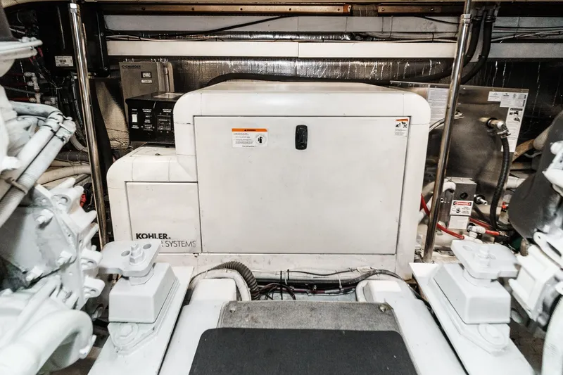  Yacht Photos Pics Engine room of 2003 Carver 570 Voyager Pilothouse with Kohler power systems.