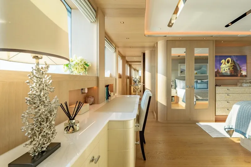 Kokoro Yacht Photos Pics Luxurious interior of 2020 Moonen Martinique YN1 yacht with elegant decor and natural lighting.