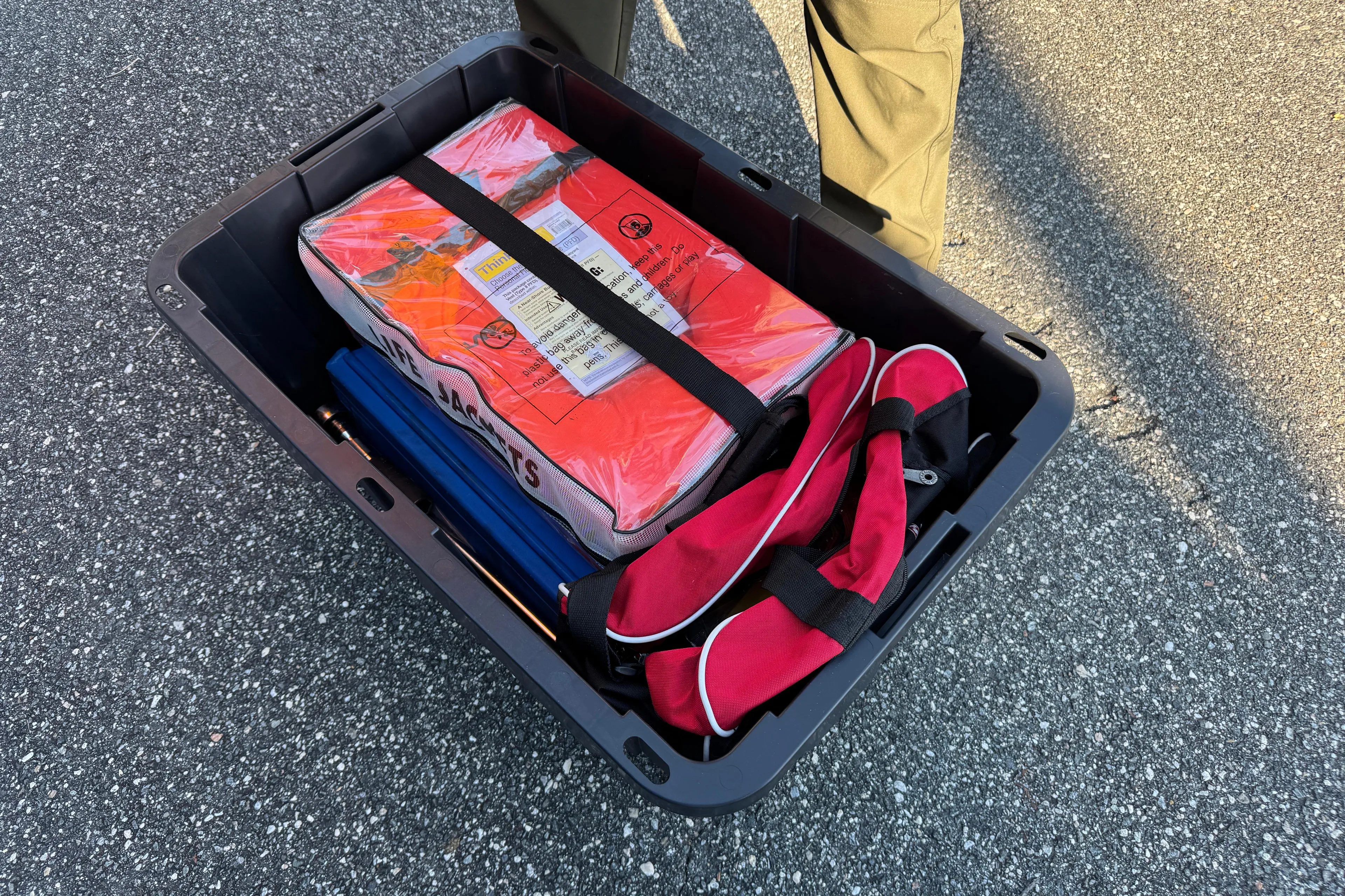  Yacht Photos Pics Box containing life jackets and gear for Sea Hunt Ultra 305 SE, 2024 model.
