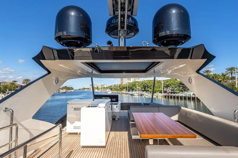  Yacht Photos Pics 2024 Astondoa 66 Flybridge yacht with spacious deck and modern amenities.