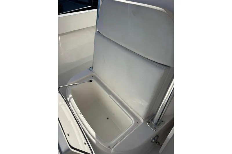  Yacht Photos Pics 2017 Venture 39 Open boat seat with storage compartment.