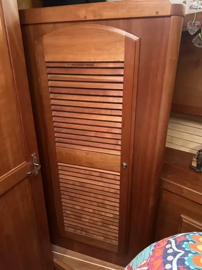Blue Goose Yacht Photos Pics Wooden cabinet door inside 2003 Sabre 36 Fly Bridge Sedan boat interior.