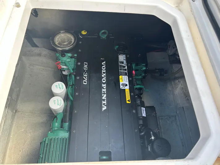  Yacht Photos Pics Engine compartment of 2017 Bavaria S36 Coupe with Volvo Penta D6-370 engine.