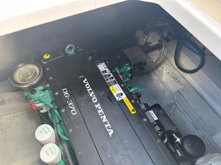  Yacht Photos Pics Engine compartment of a 2017 Bavaria S36 Coupe with Volvo Penta D6-370 engine.