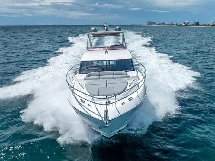  Yacht Photos Pics Luxury Princess F55 yacht cruising on open water, 2018 model.