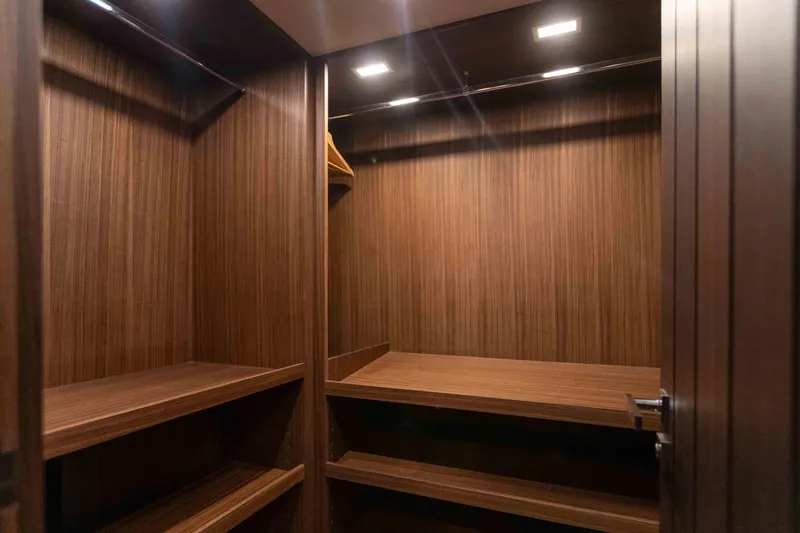 Safad Yacht Photos Pics Luxurious wooden closet in a 2015 Benetti 121 yacht.