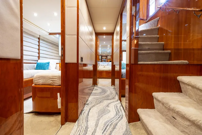  Yacht Photos Pics Stairs Down to Lower Companionway Looking Fwd to VIP Stateroom