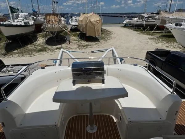 Bobcat Yacht Photos Pics Deck view of 2010 Cruiser Cats Havana 38 with outdoor seating and grill.