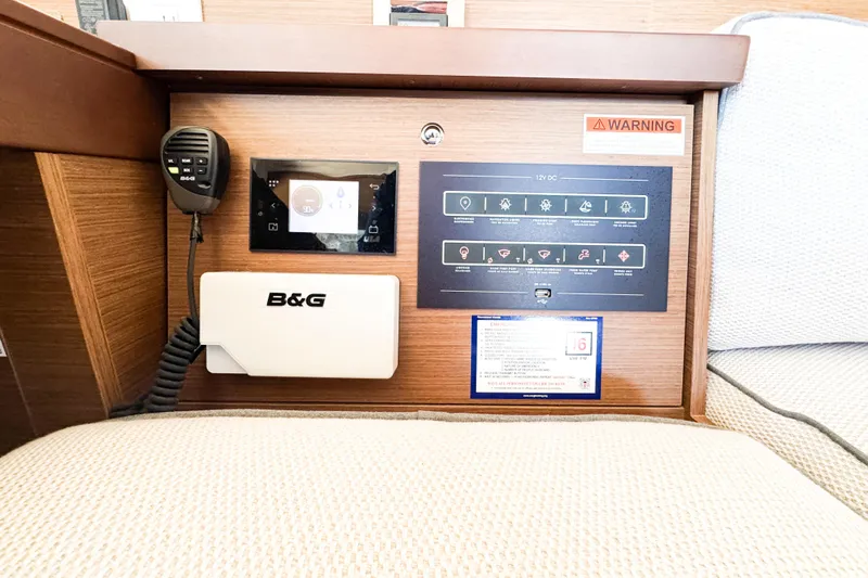 Southern Wild Yacht Photos Pics Control panel of a 2018 Lagoon 40 catamaran with B&G navigation equipment.