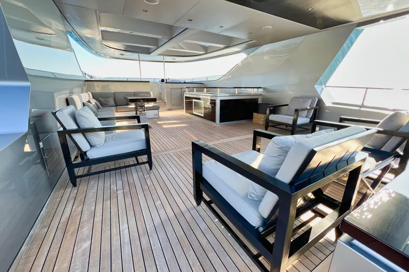 Smooth Operator Yacht Photos Pics Luxurious 2011 Jongert 39m yacht deck with modern seating and sleek design.