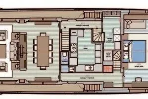 Smooth Operator Yacht Photos Pics Floor plan of a 2011 Jongert 39m yacht, featuring dining and living areas.