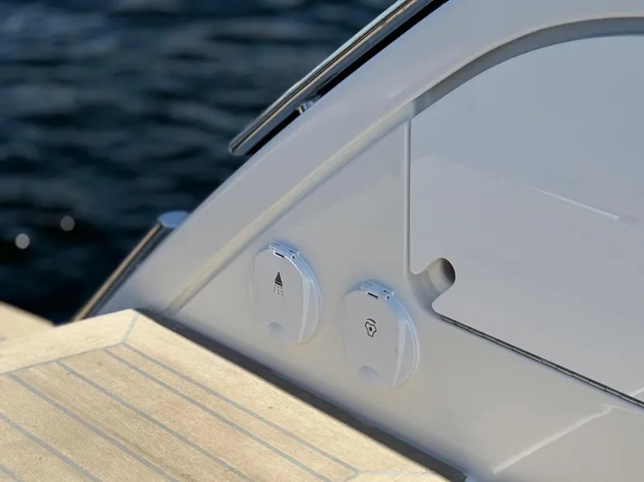  Yacht Photos Pics 2023 Windy 37 Shamal boat detail with sleek design and modern fittings.
