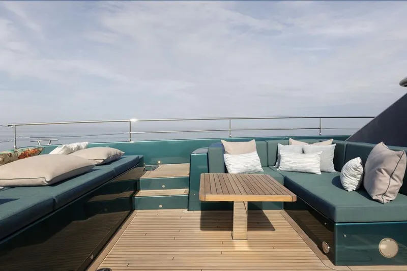  Yacht Photos Pics Luxurious Sunreef Yachts 80 Eco 2025 deck with elegant seating and ocean view.