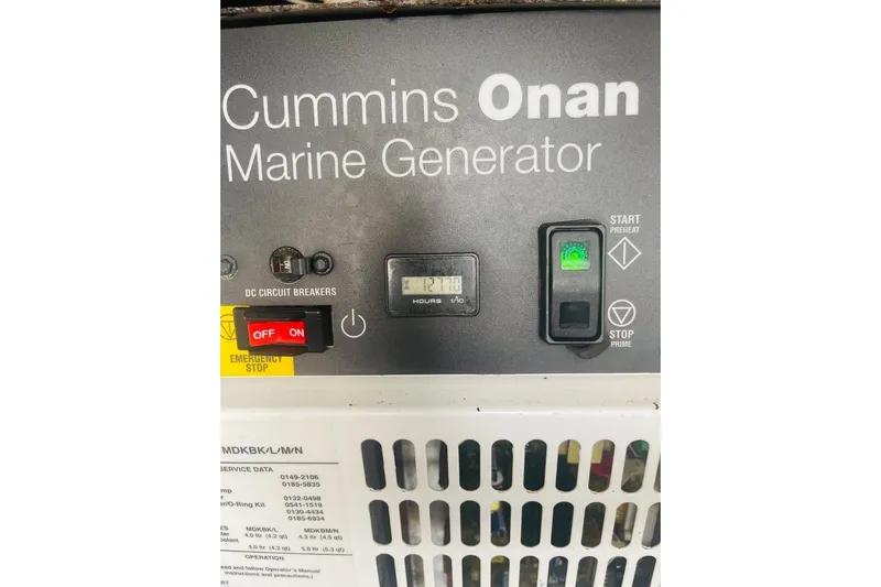  Yacht Photos Pics Cummins Onan marine generator control panel on 2010 Sea Ray 450 Sundancer.