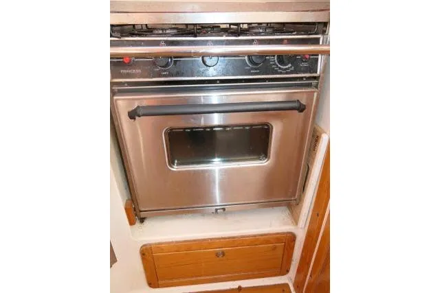 Right Action Yacht Photos Pics Stainless steel oven in 2008 Catalina 400 MK II yacht kitchen.