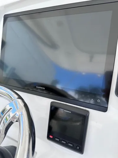 No Name Yacht Photos Pics Garmin navigation display on 2016 Intrepid 375 Walkaround boat.