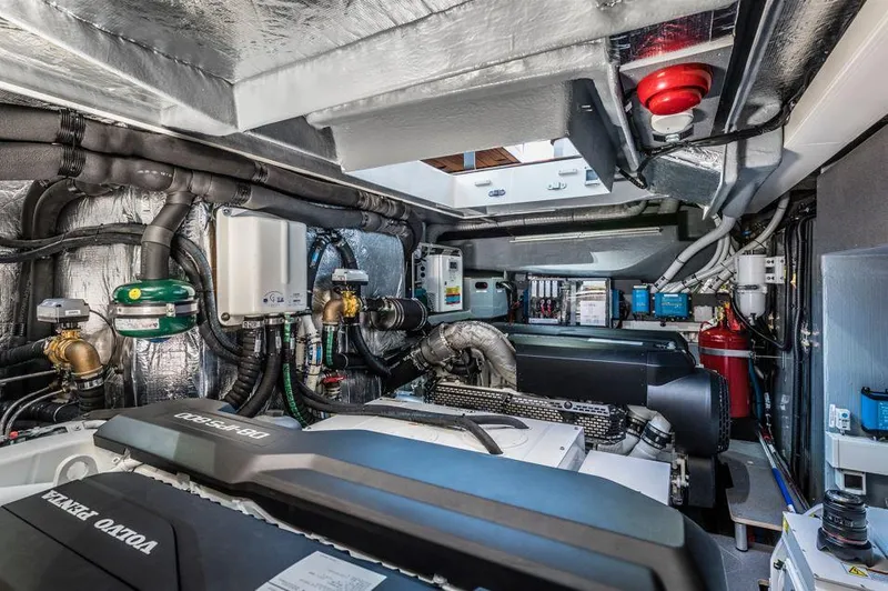 Absolute 52 Fly Yacht Photos Pics Engine room of 2025 Absolute 52 FLY yacht, featuring advanced mechanical systems and equipment.