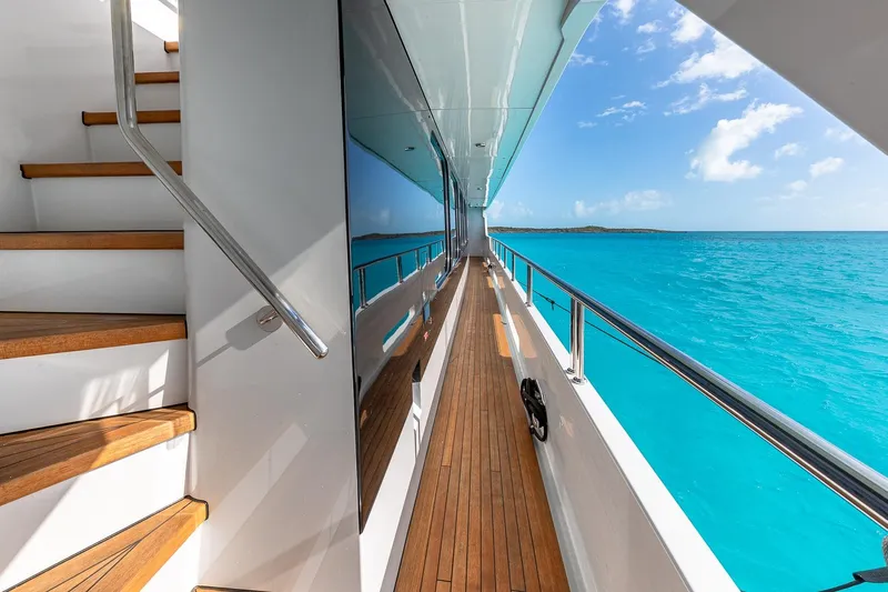 Amore Yacht Photos Pics Luxurious 2005 Christensen motor yacht deck with stunning ocean view.