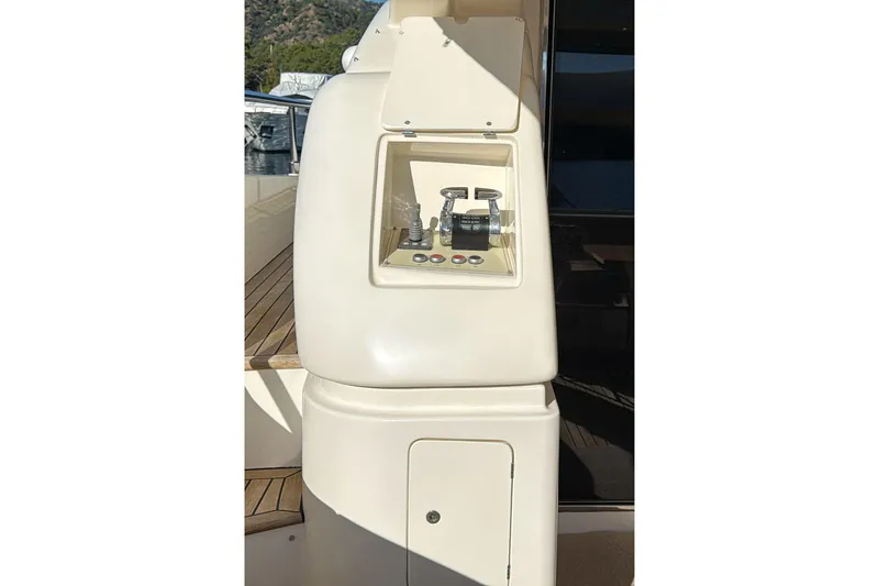  Yacht Photos Pics Control panel on a 2013 Ferretti 620 yacht, featuring sleek design and modern controls.