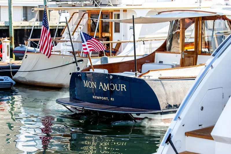 Mon Amour Yacht Photos Pics 2005 Hinckley Talaria 44 yacht "Mon Amour" docked in Newport, RI marina.