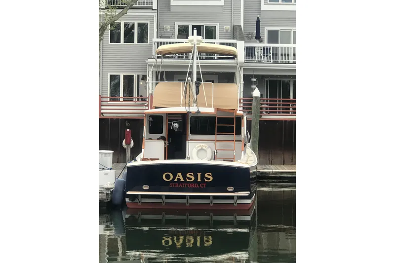 Oasis Yacht Photos Pics 1987 Wilbur 38 boat named "Oasis" docked in Stratford, CT.