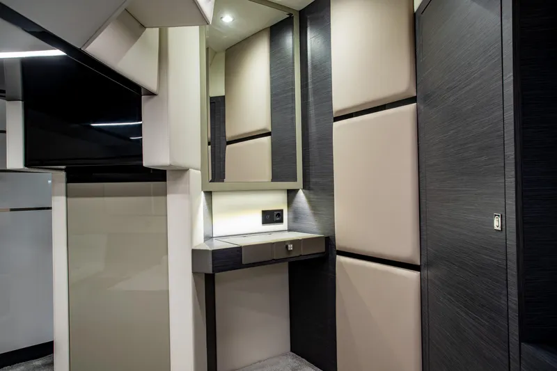 Custom Order Yours Today! Yacht Photos Pics Luxurious interior of 2026 Cobrey 45 Fly yacht with modern design elements.