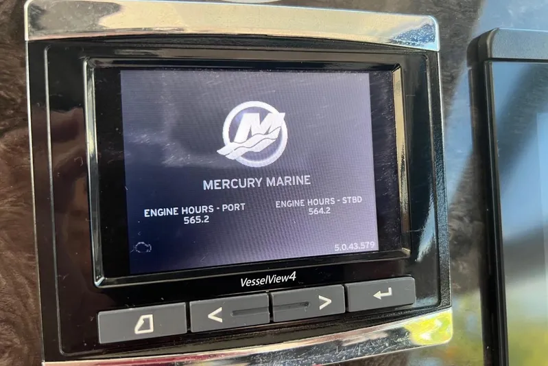  Yacht Photos Pics Mercury Marine display on 2014 Sea Ray 410 Sundancer showing engine hours.