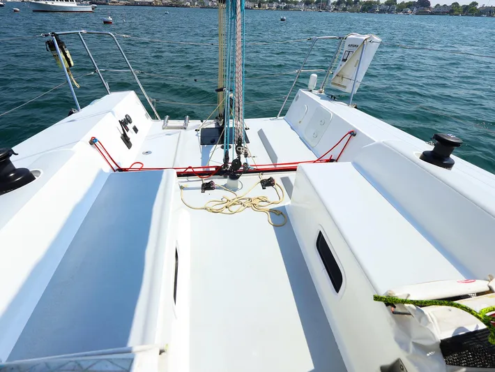  Yacht Photos Pics 2020 J Boats J/99 sailboat cockpit with ropes and winches on a sunny day.