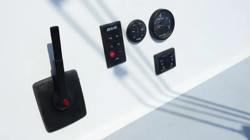  Yacht Photos Pics Control panel of a 2020 J Boats J/99 sailboat with various instruments.