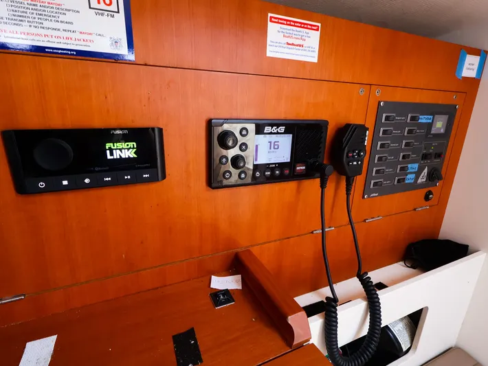  Yacht Photos Pics Control panel of a 2020 J Boats J/99, featuring navigation and communication equipment.