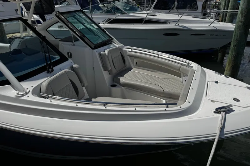 Luna Sea Yacht Photos Pics 2023 Pursuit DC 266 Dual Console boat with spacious seating at the dock.