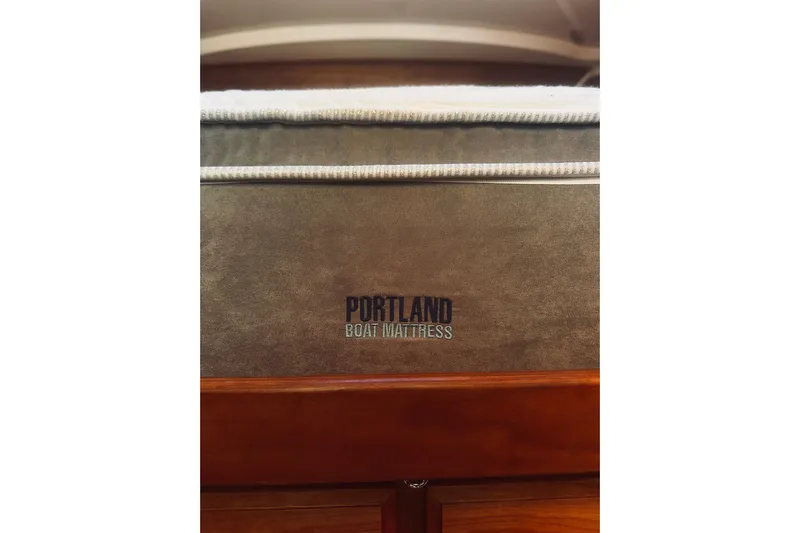 2021 Back Cove 37 Yacht Photos Pics Mattress on 2021 Back Cove 37 boat, featuring Portland Boat Mattress branding.