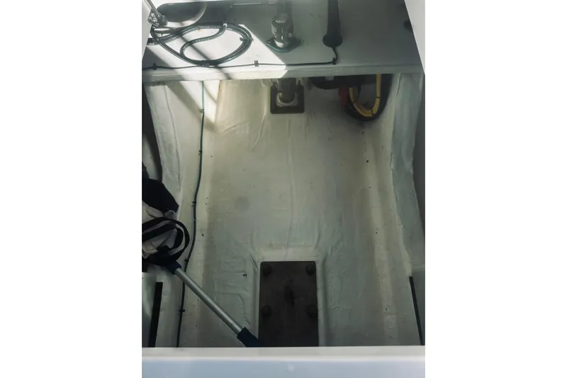 2021 Back Cove 37 Yacht Photos Pics Engine compartment of 2021 Back Cove 37 boat, showing clean interior and equipment.