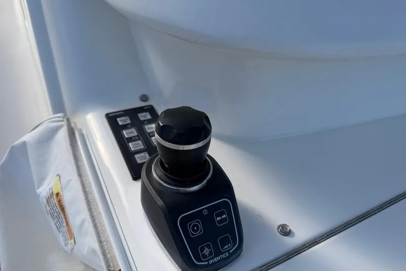  Yacht Photos Pics Joystick control panel on 2021 Riviera 50 Sports Motor Yacht.