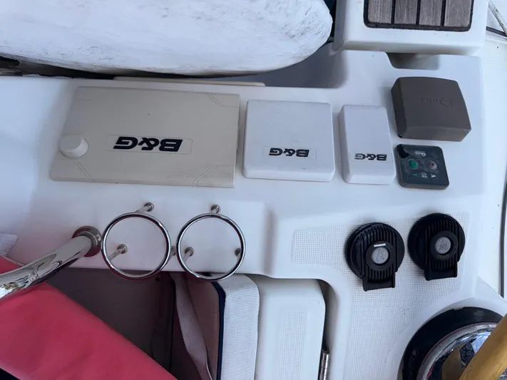 Wildflower III Yacht Photos Pics Control panel on a 2016 Beneteau Oceanis 45 sailboat with B&G equipment.