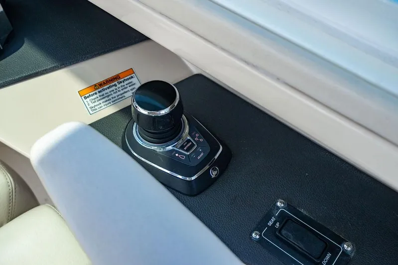  Yacht Photos Pics Joystick control on 2019 Boston Whaler 320 Vantage boat dashboard.