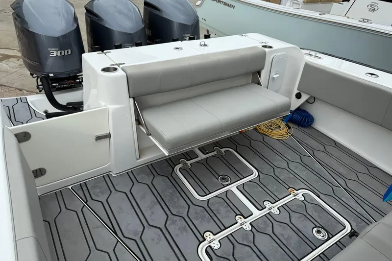 Thirty Percent Yacht Photos Pics 2021 Cape Horn 36 XS boat interior with seating and Yamaha engines.